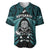 New Zealand Aotearoa Rugby Baseball Jersey NZ Tiki With Maori Fern World Cup Turquoise Version LT14 Turquoise - Polynesian Pride