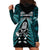 New Zealand Aotearoa Rugby Hoodie Dress NZ Tiki With Maori Fern World Cup Turquoise Version LT14 - Polynesian Pride