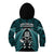 New Zealand Aotearoa Rugby Kid Hoodie NZ Tiki With Maori Fern World Cup Turquoise Version LT14 - Polynesian Pride