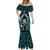 New Zealand Aotearoa Rugby Mermaid Dress NZ Tiki With Maori Fern World Cup Turquoise Version LT14 - Polynesian Pride