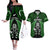 New Zealand Aotearoa Rugby Couples Matching Off The Shoulder Long Sleeve Dress and Hawaiian Shirt NZ Tiki With Maori Fern World Cup Green Version LT14 Green - Polynesian Pride