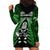 New Zealand Aotearoa Rugby Hoodie Dress NZ Tiki With Maori Fern World Cup Green Version LT14 - Polynesian Pride