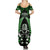 New Zealand Aotearoa Rugby Summer Maxi Dress NZ Tiki With Maori Fern World Cup Green Version LT14 - Polynesian Pride