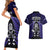 New Zealand Aotearoa Rugby Couples Matching Short Sleeve Bodycon Dress and Hawaiian Shirt NZ Tiki With Maori Fern World Cup Blue Version LT14 - Polynesian Pride