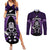 New Zealand Aotearoa Rugby Couples Matching Summer Maxi Dress and Long Sleeve Button Shirts NZ Tiki With Maori Fern World Cup Purple Version LT14 Purple - Polynesian Pride