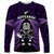 New Zealand Aotearoa Rugby Long Sleeve Shirt NZ Tiki With Maori Fern World Cup Purple Version LT14 Unisex Purple - Polynesian Pride