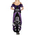 New Zealand Aotearoa Rugby Summer Maxi Dress NZ Tiki With Maori Fern World Cup Purple Version LT14 - Polynesian Pride