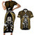 New Zealand Aotearoa Rugby Couples Matching Short Sleeve Bodycon Dress and Hawaiian Shirt NZ Tiki With Maori Fern World Cup Gold Version LT14 Gold - Polynesian Pride