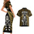 New Zealand Aotearoa Rugby Couples Matching Short Sleeve Bodycon Dress and Hawaiian Shirt NZ Tiki With Maori Fern World Cup Gold Version LT14 - Polynesian Pride