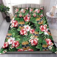 Pineapple Skull Aloha Hawaii Bedding Set Summer Vibes Tropical Seamless Pattern LT14 - Polynesian Pride