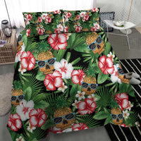 Pineapple Skull Aloha Hawaii Bedding Set Summer Vibes Tropical Seamless Pattern LT14 - Polynesian Pride