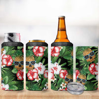 Pineapple Skull Aloha Hawaii 4 in 1 Can Cooler Tumbler Summer Vibes Tropical Seamless Pattern LT14 - Polynesian Pride