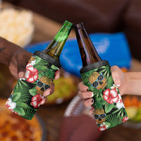 Pineapple Skull Aloha Hawaii 4 in 1 Can Cooler Tumbler Summer Vibes Tropical Seamless Pattern LT14 - Polynesian Pride