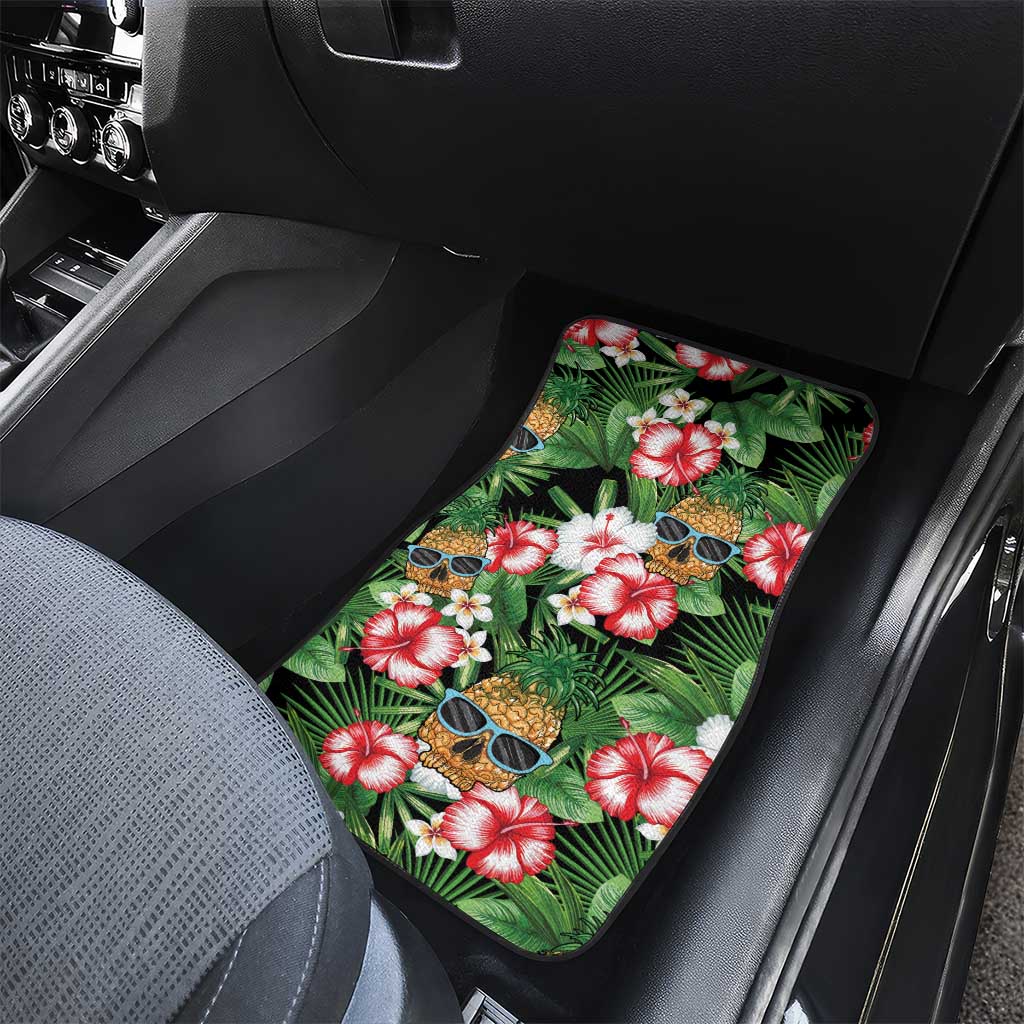 Pineapple Skull Aloha Hawaii Car Mats Summer Vibes Tropical Seamless Pattern LT14 - Polynesian Pride