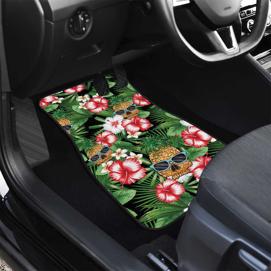 Pineapple Skull Aloha Hawaii Car Mats Summer Vibes Tropical Seamless Pattern LT14 - Polynesian Pride