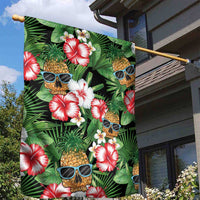 Pineapple Skull Aloha Hawaii Garden Flag Summer Vibes Tropical Seamless Pattern LT14 - Polynesian Pride