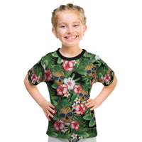 Pineapple Skull Aloha Hawaii Kid T Shirt Summer Vibes Tropical Seamless Pattern LT14 Black - Polynesian Pride