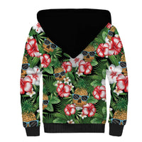 Pineapple Skull Aloha Hawaii Sherpa Hoodie Summer Vibes Tropical Seamless Pattern LT14 - Polynesian Pride