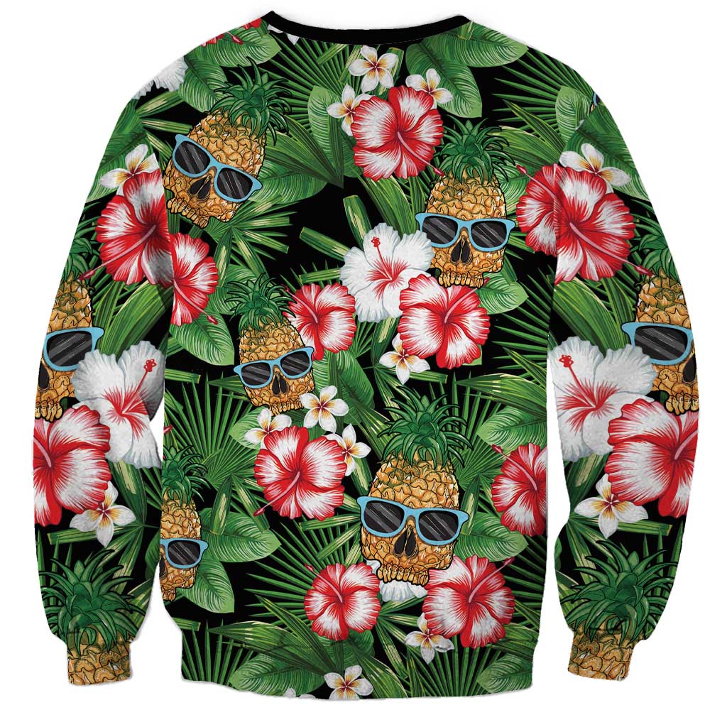 Pineapple Skull Aloha Hawaii Sweatshirt Summer Vibes Tropical Seamless Pattern LT14 - Polynesian Pride