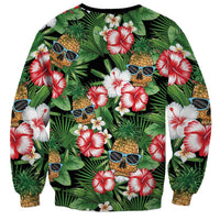 Pineapple Skull Aloha Hawaii Sweatshirt Summer Vibes Tropical Seamless Pattern LT14 - Polynesian Pride