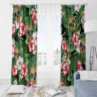 Pineapple Skull Aloha Hawaii Window Curtain Summer Vibes Tropical Seamless Pattern LT14 - Polynesian Pride