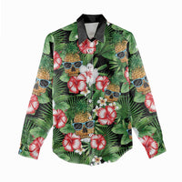 Pineapple Skull Aloha Hawaii Women Casual Shirt Summer Vibes Tropical Seamless Pattern LT14 - Polynesian Pride