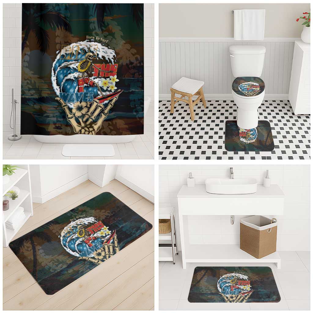 Aloha Hawaii Surfing Skull Bathroom Set Shaka Skeleton Ride The Waves LT14 - Polynesian Pride