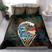 Aloha Hawaii Surfing Skull Bedding Set Shaka Skeleton Ride The Waves LT14 - Polynesian Pride