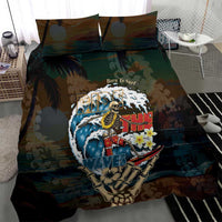 Aloha Hawaii Surfing Skull Bedding Set Shaka Skeleton Ride The Waves LT14 - Polynesian Pride