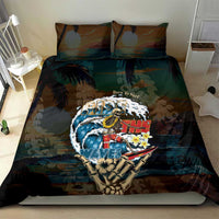 Aloha Hawaii Surfing Skull Bedding Set Shaka Skeleton Ride The Waves LT14 - Polynesian Pride