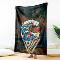 Aloha Hawaii Surfing Skull Blanket Shaka Skeleton Ride The Waves LT14 - Polynesian Pride