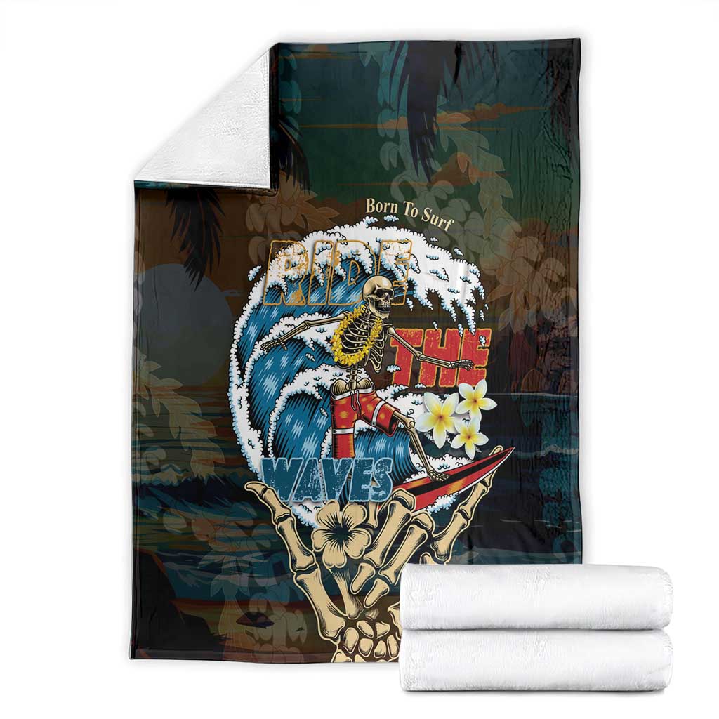Aloha Hawaii Surfing Skull Blanket Shaka Skeleton Ride The Waves LT14 - Polynesian Pride