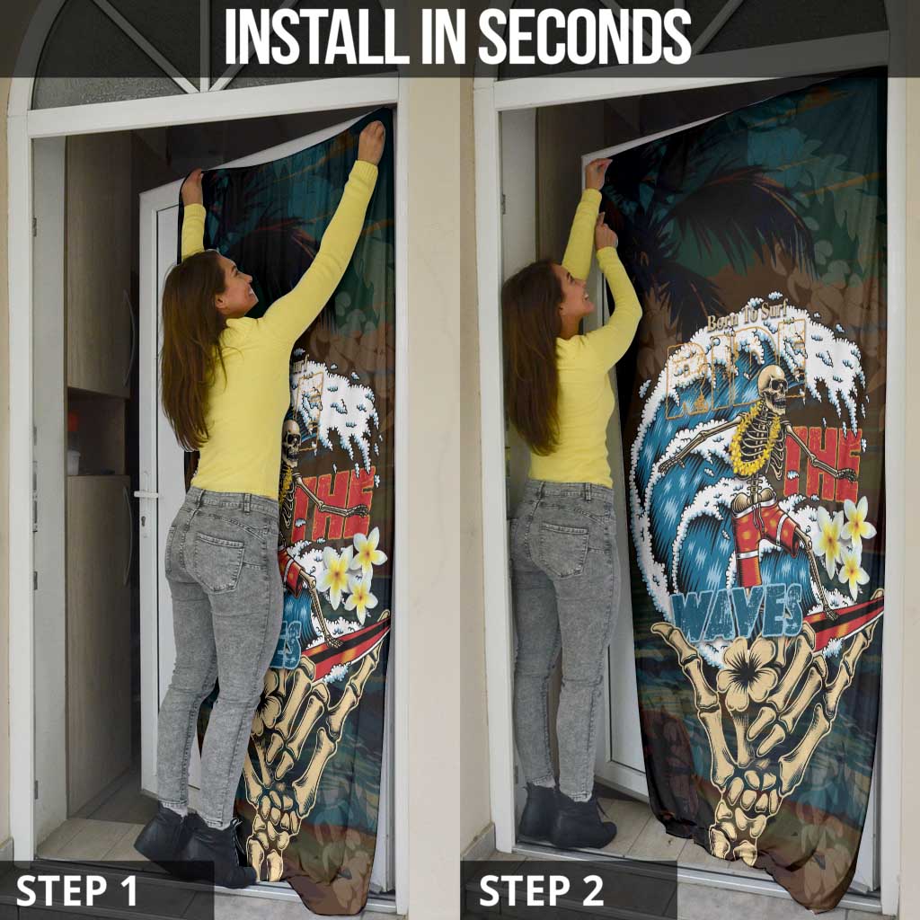 Aloha Hawaii Surfing Skull Door Cover Shaka Skeleton Ride The Waves LT14 - Polynesian Pride
