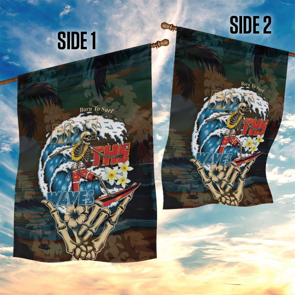 Aloha Hawaii Surfing Skull Garden Flag Shaka Skeleton Ride The Waves LT14 - Polynesian Pride