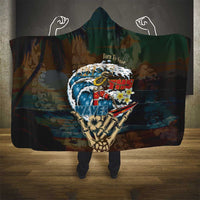 Aloha Hawaii Surfing Skull Hooded Blanket Shaka Skeleton Ride The Waves LT14 - Polynesian Pride