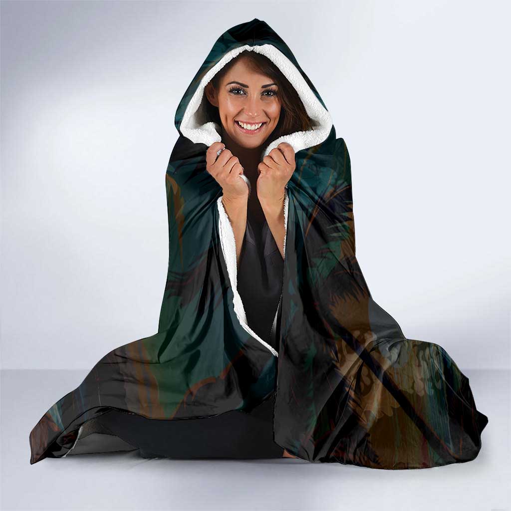 Aloha Hawaii Surfing Skull Hooded Blanket Shaka Skeleton Ride The Waves LT14 - Polynesian Pride
