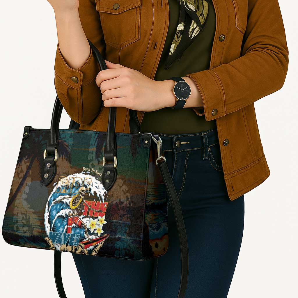 Aloha Hawaii Surfing Skull Leather Bag Shaka Skeleton Ride The Waves LT14 - Polynesian Pride