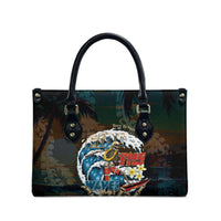 Aloha Hawaii Surfing Skull Leather Bag Shaka Skeleton Ride The Waves LT14 - Polynesian Pride