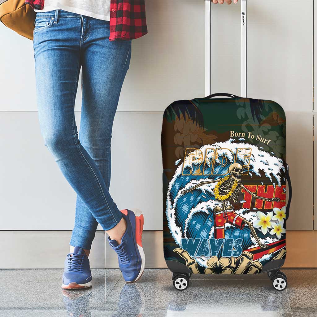Aloha Hawaii Surfing Skull Luggage Cover Shaka Skeleton Ride The Waves LT14 - Polynesian Pride