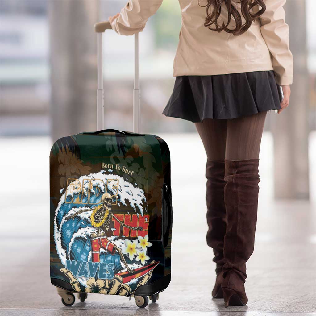 Aloha Hawaii Surfing Skull Luggage Cover Shaka Skeleton Ride The Waves LT14 - Polynesian Pride