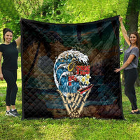 Aloha Hawaii Surfing Skull Quilt Shaka Skeleton Ride The Waves LT14 - Polynesian Pride