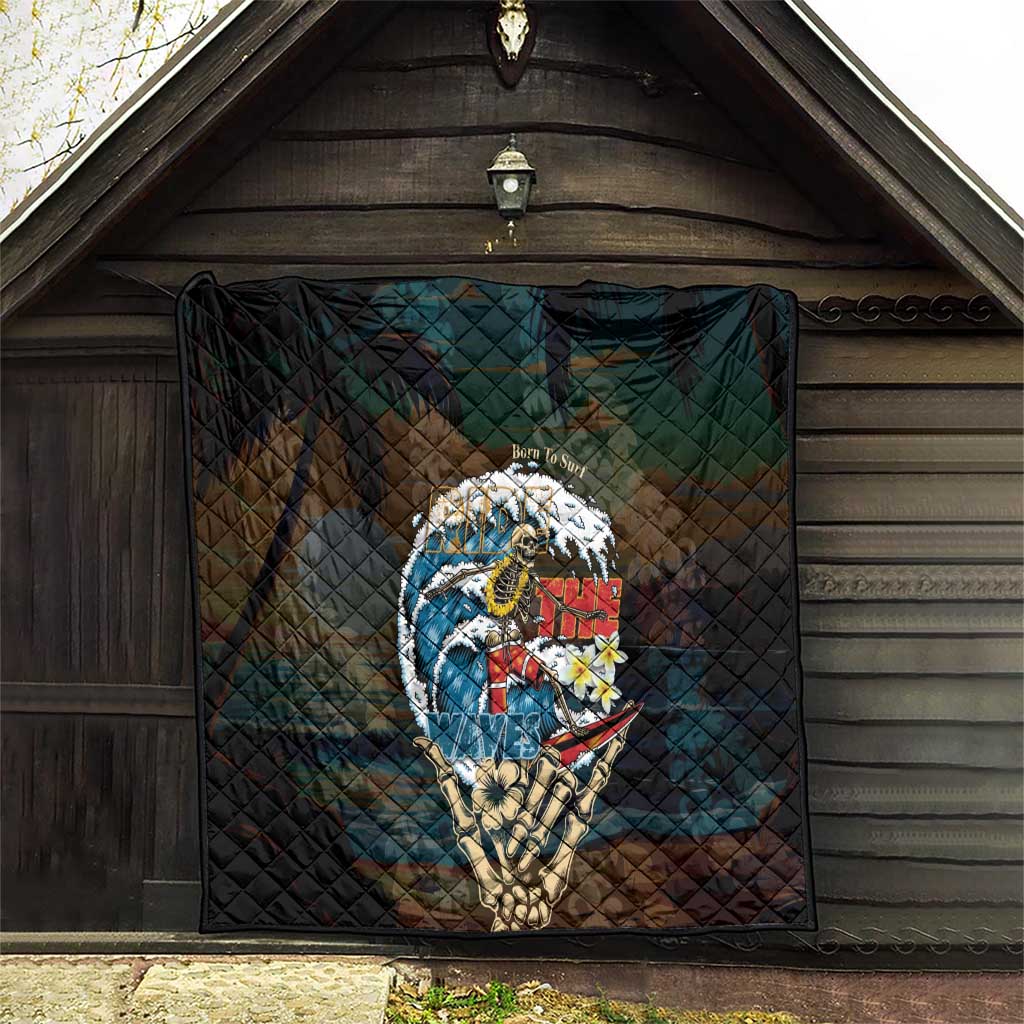 Aloha Hawaii Surfing Skull Quilt Shaka Skeleton Ride The Waves LT14 - Polynesian Pride
