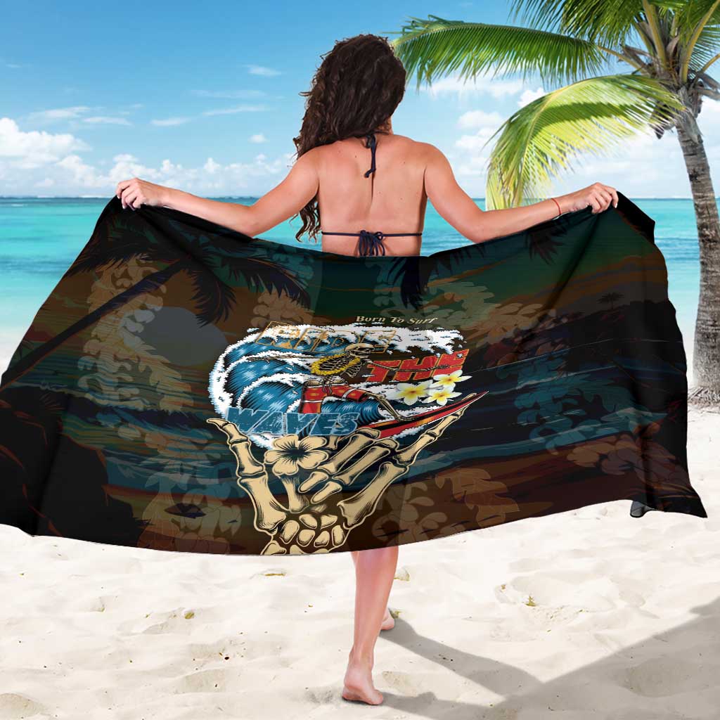 Aloha Hawaii Surfing Skull Sarong Shaka Skeleton Ride The Waves LT14 - Polynesian Pride