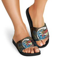 Aloha Hawaii Surfing Skull Slide Sandals Shaka Skeleton Ride The Waves LT14 - Polynesian Pride