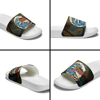 Aloha Hawaii Surfing Skull Slide Sandals Shaka Skeleton Ride The Waves LT14 - Polynesian Pride