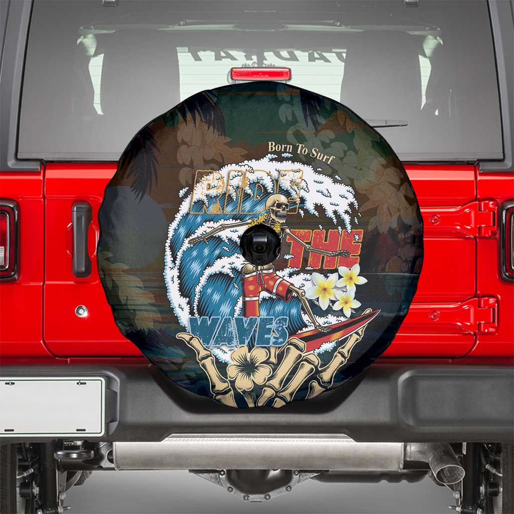 Aloha Hawaii Surfing Skull Spare Tire Cover Shaka Skeleton Ride The Waves LT14 - Polynesian Pride