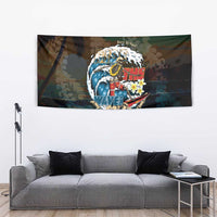 Aloha Hawaii Surfing Skull Tapestry Shaka Skeleton Ride The Waves LT14 - Polynesian Pride