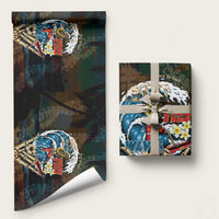 Aloha Hawaii Surfing Skull Wrapping Paper Shaka Skeleton Ride The Waves LT14 58" × 23" Black - Polynesian Pride