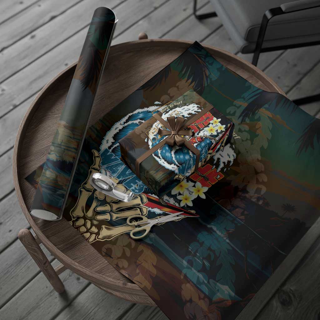 Aloha Hawaii Surfing Skull Wrapping Paper Shaka Skeleton Ride The Waves LT14 - Polynesian Pride