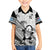 Fiji Tapa Rugby Family Matching Off Shoulder Long Sleeve Dress and Hawaiian Shirt Flying Fijian 2023 World Cup With Dabbing Ball LT14 Son's Shirt White - Polynesian Pride